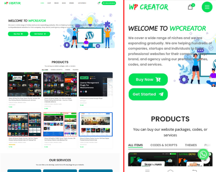 Theme, Plugins, Scripts Digital product selling Website Source Code / Script