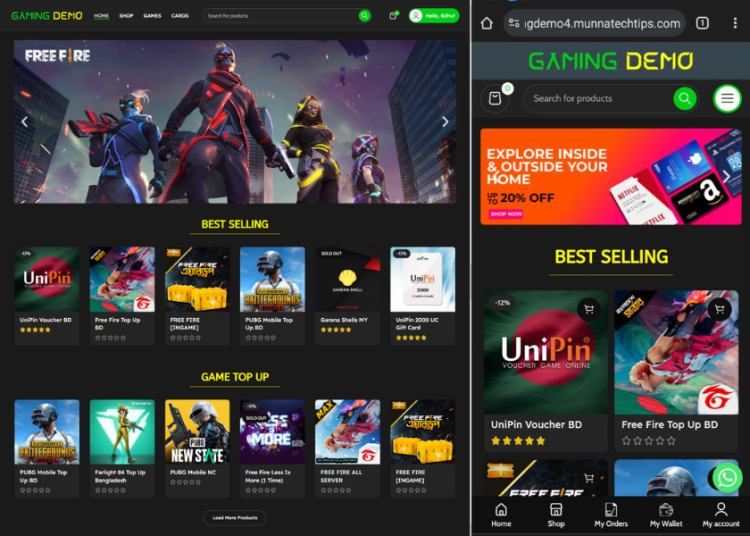 (Demo-4) Digital Products & Gaming TopUp, Ready Made Website Source Code